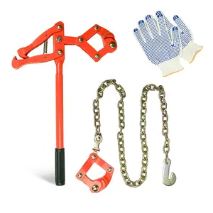 Carbon Fence Tensioner with Gloves for Barbed & Plain Wire Center & End Post Pull 2200 lbs Capacity Easy Use Versatile Wire Compatibility
