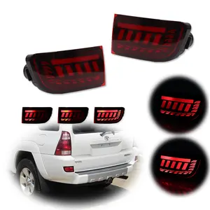 2pcs Red LED Rear Bumper Reflector Tail Brake Signal lamps Lights For 2003 2004 2005 Toyota 4Runner,Replace OEM 81581-60100,TO1184101, 81580-60111, 8158060111
