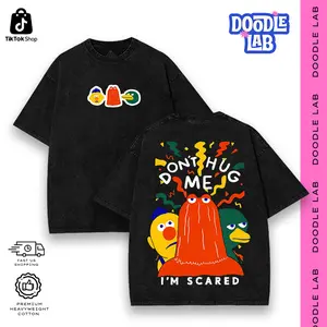 Don't Hug Me I'm Scared Graphic Tees • Hoodie Streetwear • Vintage Oversized Acid Wash • Indie Horror Merch • Heavyweight Menswear Comfort Cotton