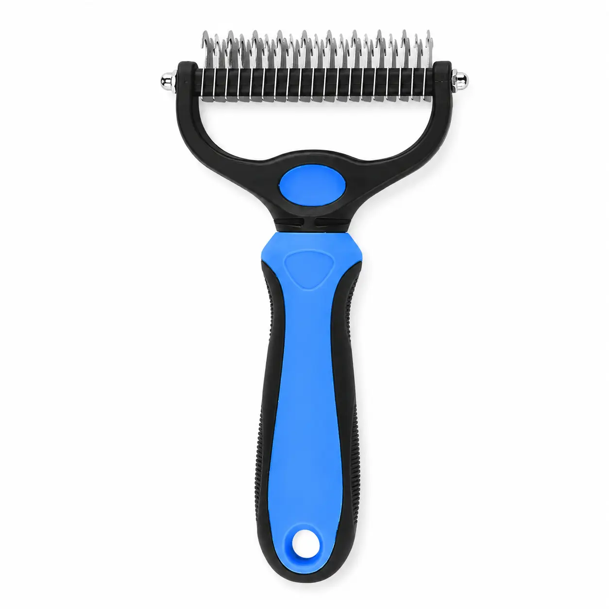 Long Fur Pet Undercoat Grooming Rake, Dual-Sided Dog & Cat Deshedding Comb, Gentle Knot Remover, Helps Cut Down Loose Hair & Tangled Coats, Daily Pet Grooming Accessory