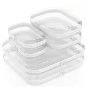 WS 6 Pack Clear Hard Shell Zipper CasesDustproof PVC Storage Box, WaterproofToiletry Organizer, Travel Makeup Organizer,Portable TravelOrganizer Containers,Transparent Storage Cases Storage OrganizerSet for Bead & Small Objects,