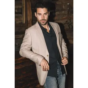 PLATINI MENS MODERN FIT KHAKI BLAZER -BLZ10532