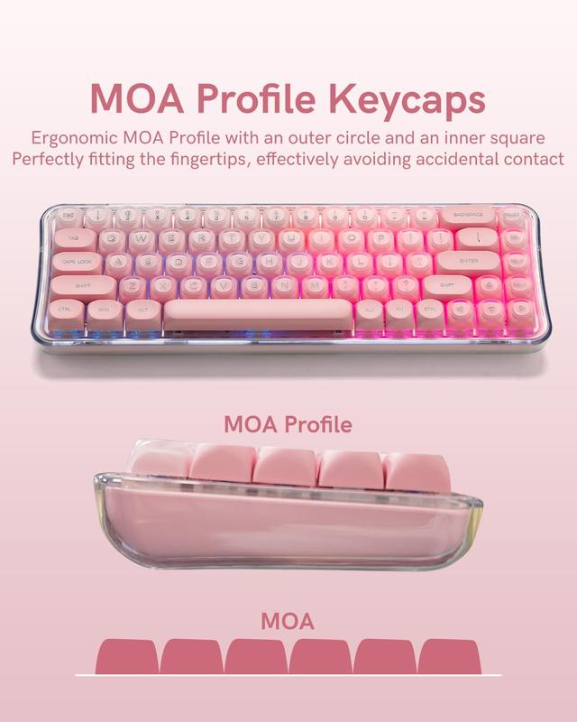 Womier PBT Keycaps, Jelly Keycaps MOA Profile for 61/68/84/87/98/100 Cherry Gateron MX Mechanical Keyboards