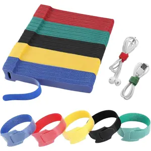 200 count 6 Inch  Ties  Fastener Straps Multi-Purpose Wire Ties Self-Gripping Cord Organizer Cord Wraps Adjustable Hook&Loop  Straps for ,Office and Data Centers Cables Management