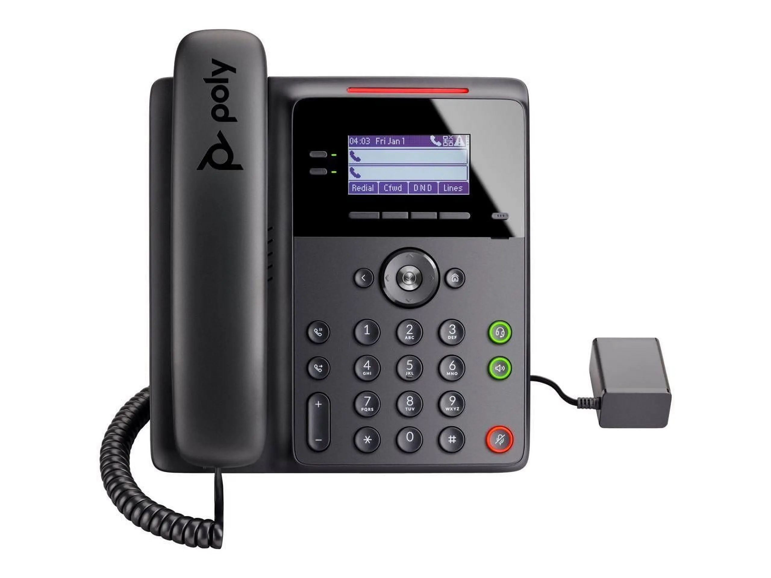 Poly Edge B30 Corded VoIP Phone - Desktop, Wall Mountable - Black (Home Improvement & Security Intercom Compatible), Corded Phone