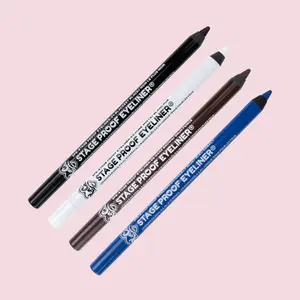 Stage Proof Eyeliner 4 pack Bundle - Pure White, Blackest Black, Dark Brown, Cobalt Blue