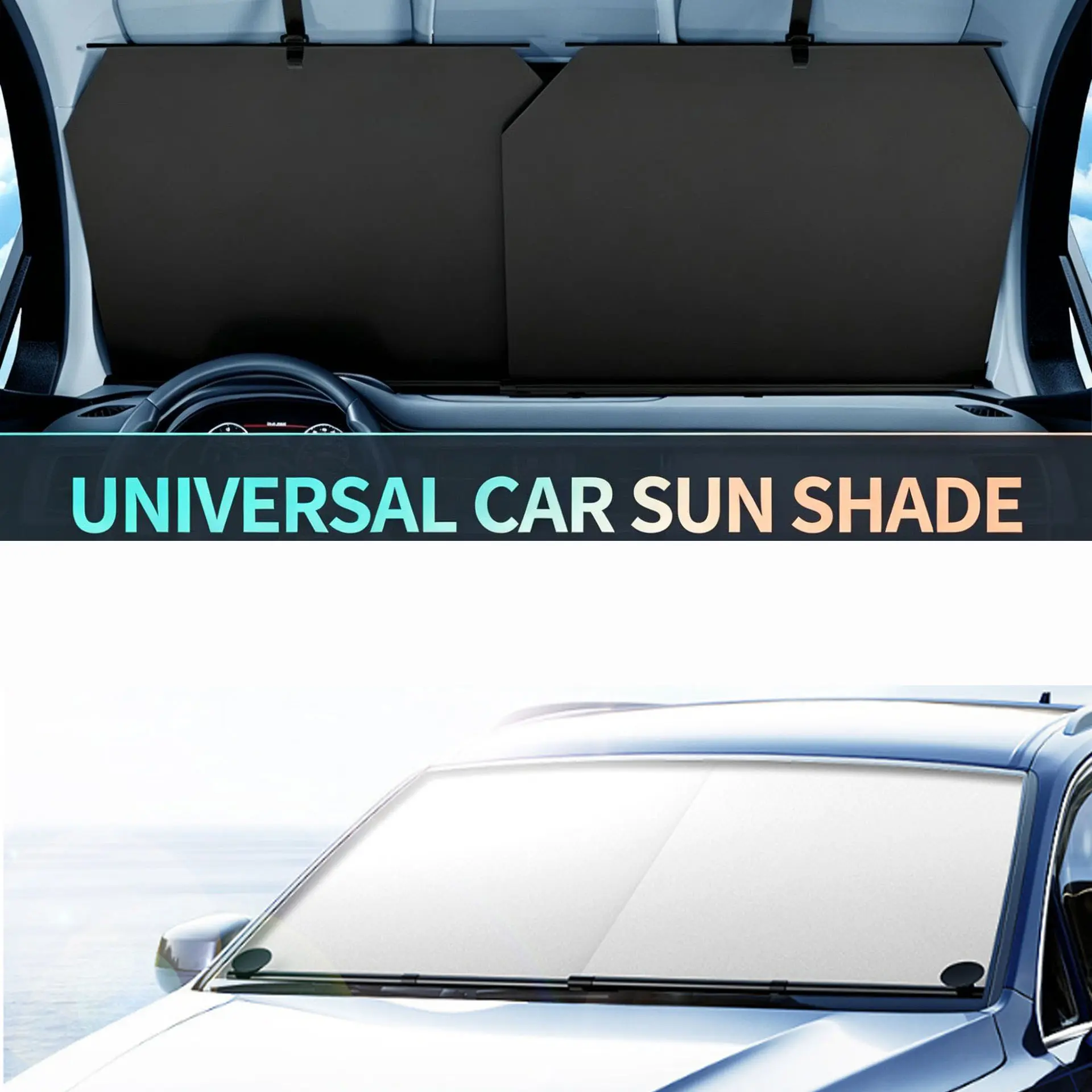 Car Sunshade Windshield Sun Protection Device for Vehicles Foldable Car Privacy Shades Featuring a retractable Sun Visor and Multi-Functional Shield Mount to Block UV Rays Automotive Accessories