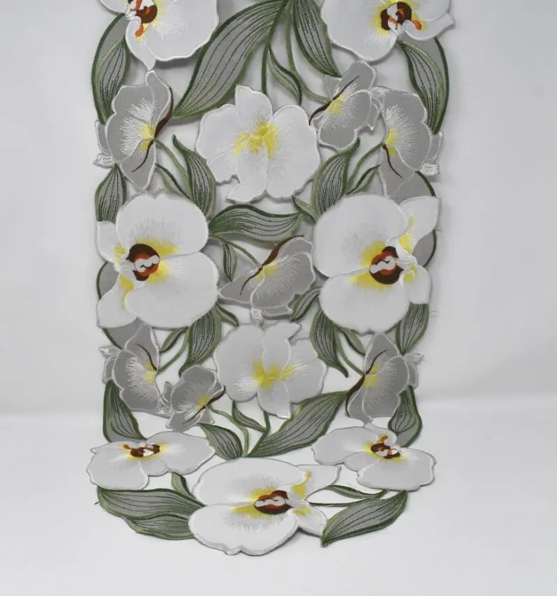 16 x 45 in. Rectangular Polyester Elegant Orchid Table Runner, Machine Washable, for Dining Area Table Setting