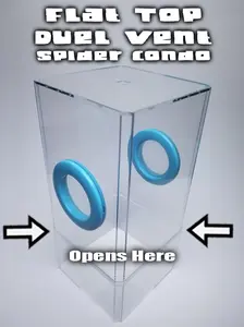 4x4x8.5 Flat-Top Dual-Vent Spider Condo Jumping Spider Enclosure (holds fruit flies) B-stock