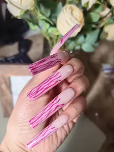 10 pink hand-painted handmade art wearing armor