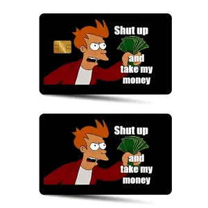 Cartoon Character Pattern Credit Card Sticker, 2 Counts/set Waterproof Scratch Resistant Durable Card Sticker, Compatible with Small Chip Cards, Funny Stickers