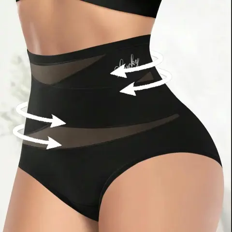 Women's 6PCS Mid-Waisted Cotton Hip-Lifting Briefs - Seamless, Cross Support, Breathable Fantasy Lingerie, Everyday Basic Cotton Underwear for Women Batch (Multi-Color Pack)