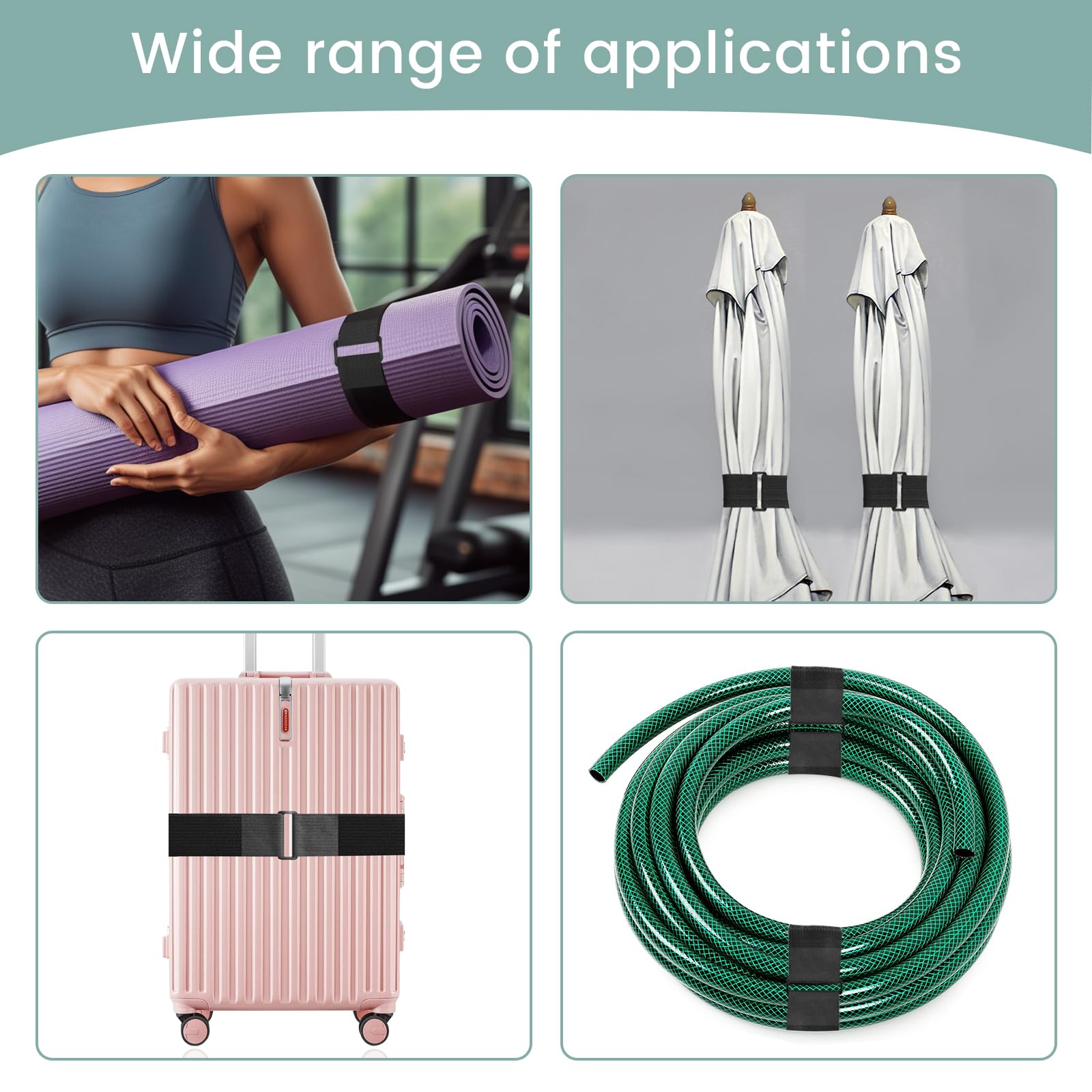 1"x16ft Hook and Loop Straps with 25 Metal Buckles, Adjustable Fastening Cable Straps, Cut-to-Length Cinch Strap, Reusable Nylon Securing Cord Ties for Organizer or Storage, 1 inch Wide, Black 1"x16ft Hook and Loop Straps with 25 Metal Buckles, Adjustable Fastening Cable Straps, Cut-to-Length Cinch Strap, Reusable Nylon Securing Cord Ties for Organizer or Storage, 1 inch Wide, Black