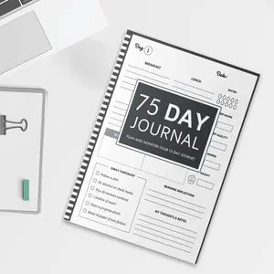 75 Day Hard Challenge Planner & Notebook - Daily Fitness Tracker & Goal Journal with Habit Checklist & Reading Reflections - Perfect Gift for Self-Improvement