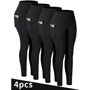 Women's High Waist Baggy Leggings with Pockets, Tummy Control & Shaping for Workout, Comfortable Grey Yoga Pants for Summer Running & Lounge