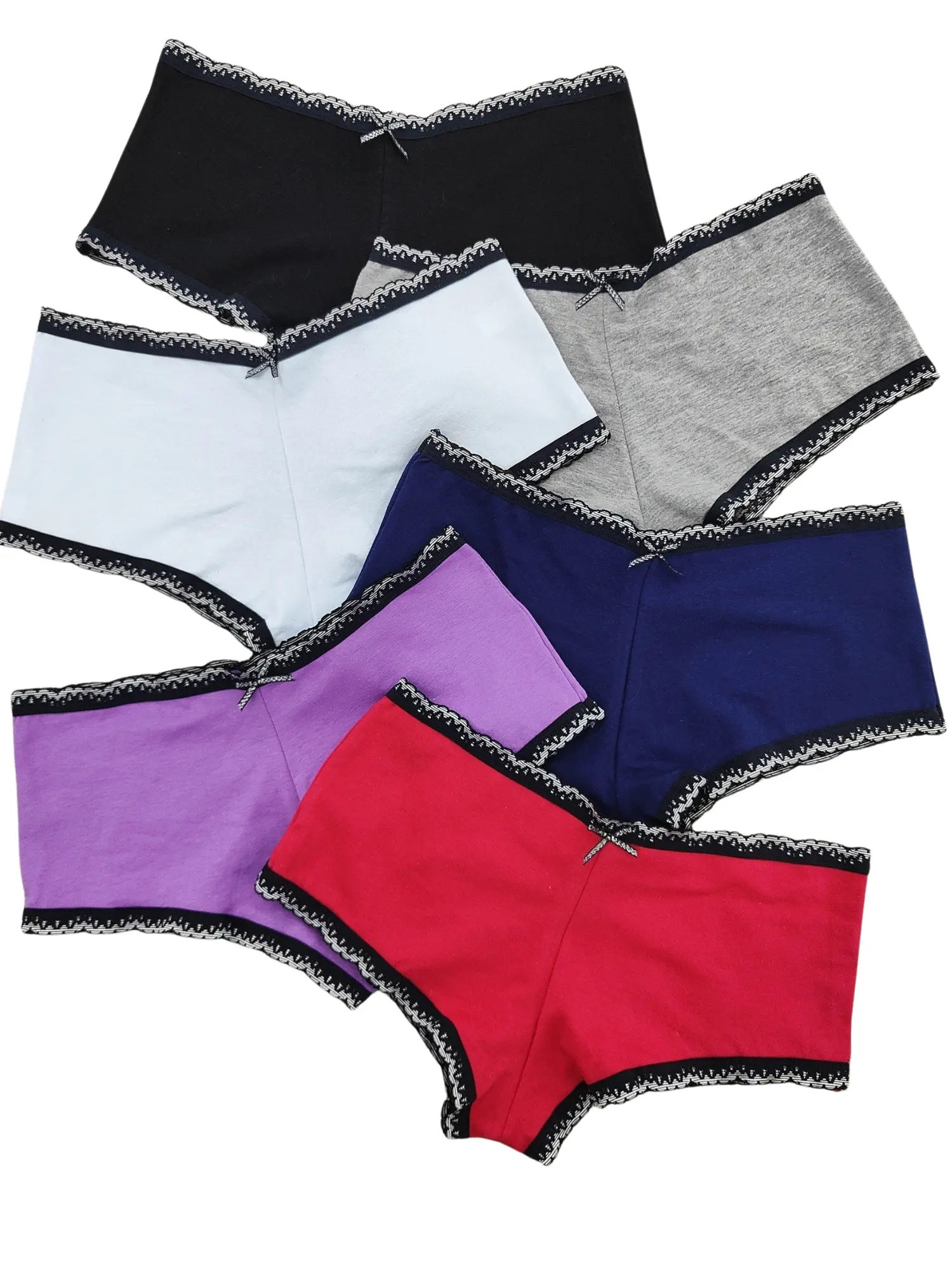 6 Pcs Elegant Cotton Boyshorts & Boxers - Soft, Breathable, Stretchy ...