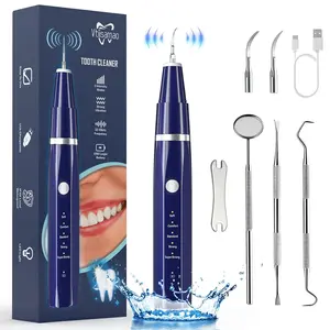 Remover for Teeth, Tartar Remover for Teeth Cleaning with 4 Replaceable Heads and 5 Adjustable Modes, Rechargeable Teeth Cleaning Plaque Remover for Home