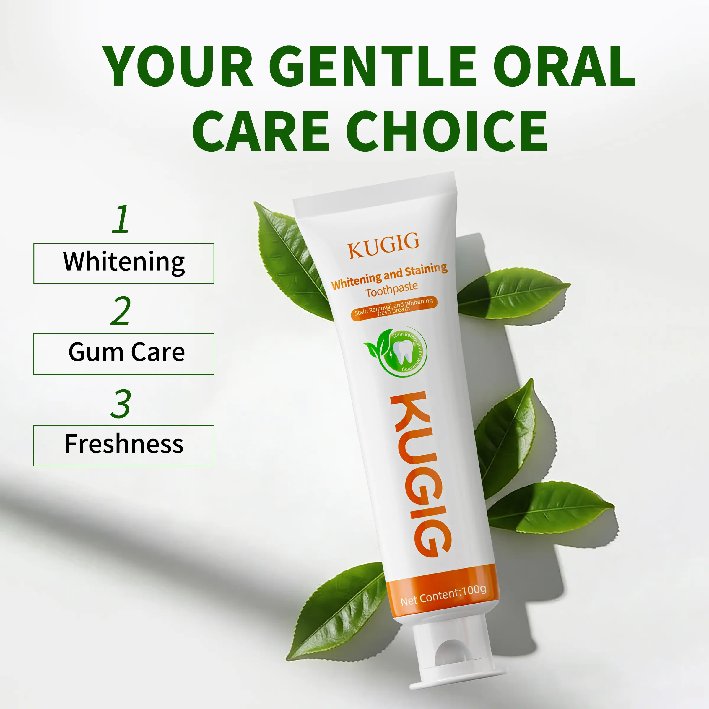 KUGIG Toothpaste Whitening & Gum Care Toothpaste, Fluoride-Free Gentle  Formula for Sensitive Teeth, Helps Brighten Smile, Supports Gum Comfort and  Fresh Breath Daily