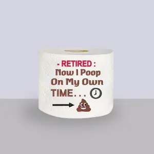 Funny Gift Toilet Paper Roll - "Retired Now I Poop On My Own Time" | Retirement Gag Gift & Quirky Bathroom Decor for Retirees