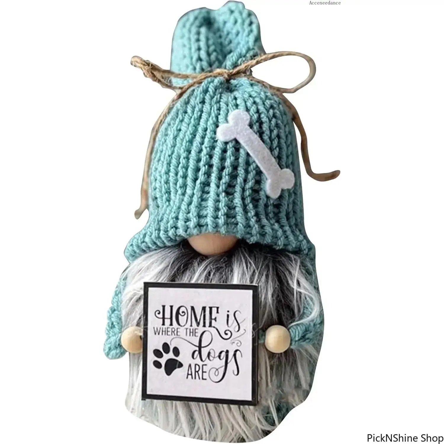 Handmade Swedish Tomte Gnome for Dog Lovers, Soft Knitted Plush Figurine, Christmas Holiday Shelf Decor, Synthetic, Knitted Gnome, Decoration, Ornaments, Fairy, Cloth, Gift, Tasteless, Good Luck Charm