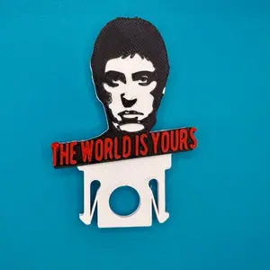 Tony M “The world is yours” Scar Face hard Hat clip 3D printed