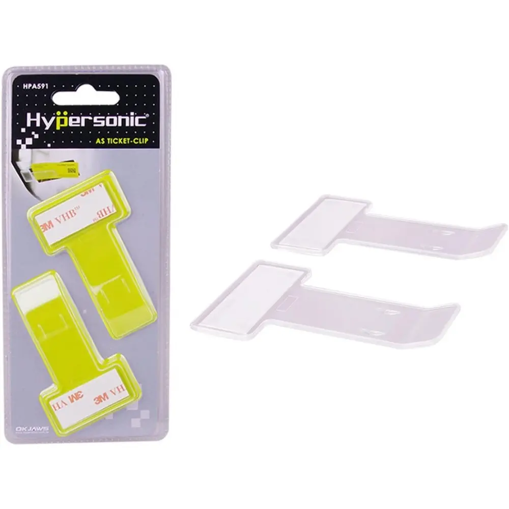 Parking Ticket Holder, 2PCS Transparent Hypersonic Car Windshield Clip, Adhesive Tape Auto Interior Stowing Accessory with Better Visibility, Easy to Install, Double Blister Pack, Prevents Blow Away Tickets