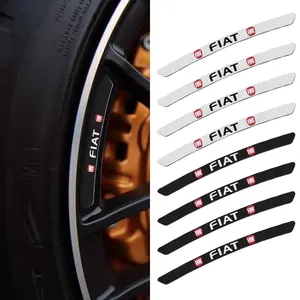 Fiat Wheel Decoration Stickers Set for Fiat 500 Panda Tipo, Non-Slip Scratch-Resistant Waterproof, Stylish Vinyl Rim Trim