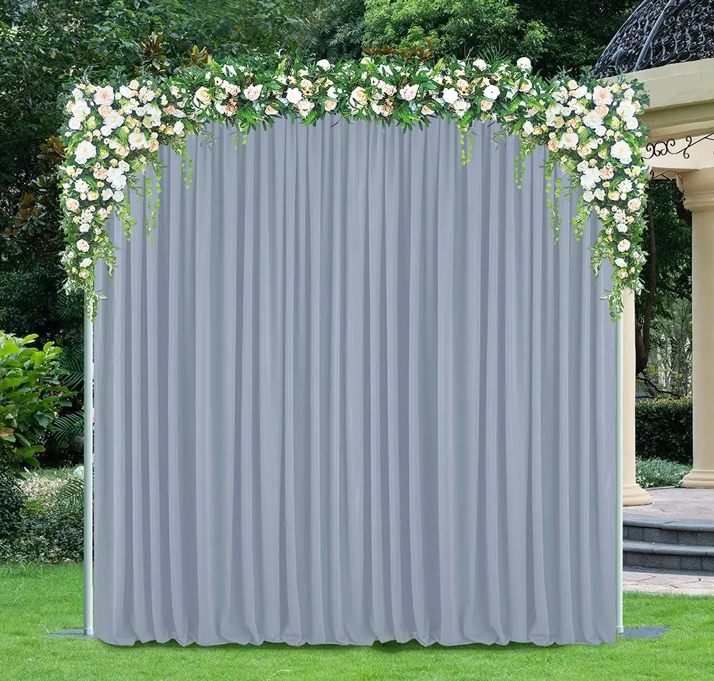 10 ft x 10 ft Scuba (Wrinkle-Free) Event Backdrop Curtain Drape Panel - Dusty Blue (1pc)