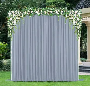 14 ft x 5 ft Scuba (Wrinkle-Free) (240 GSM) Event Backdrop Curtain Drape Panel - Dusty Blue (1pc)