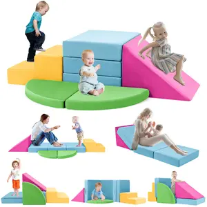 Winzoo 5-Piece Foam Climbing Blocks Series for Toddler,Indoor Soft Modular Crawling & Sliding Play Set,Improve Creativity&Imagination For Toddlers 1-3Years Old Sensory Board Playpen
