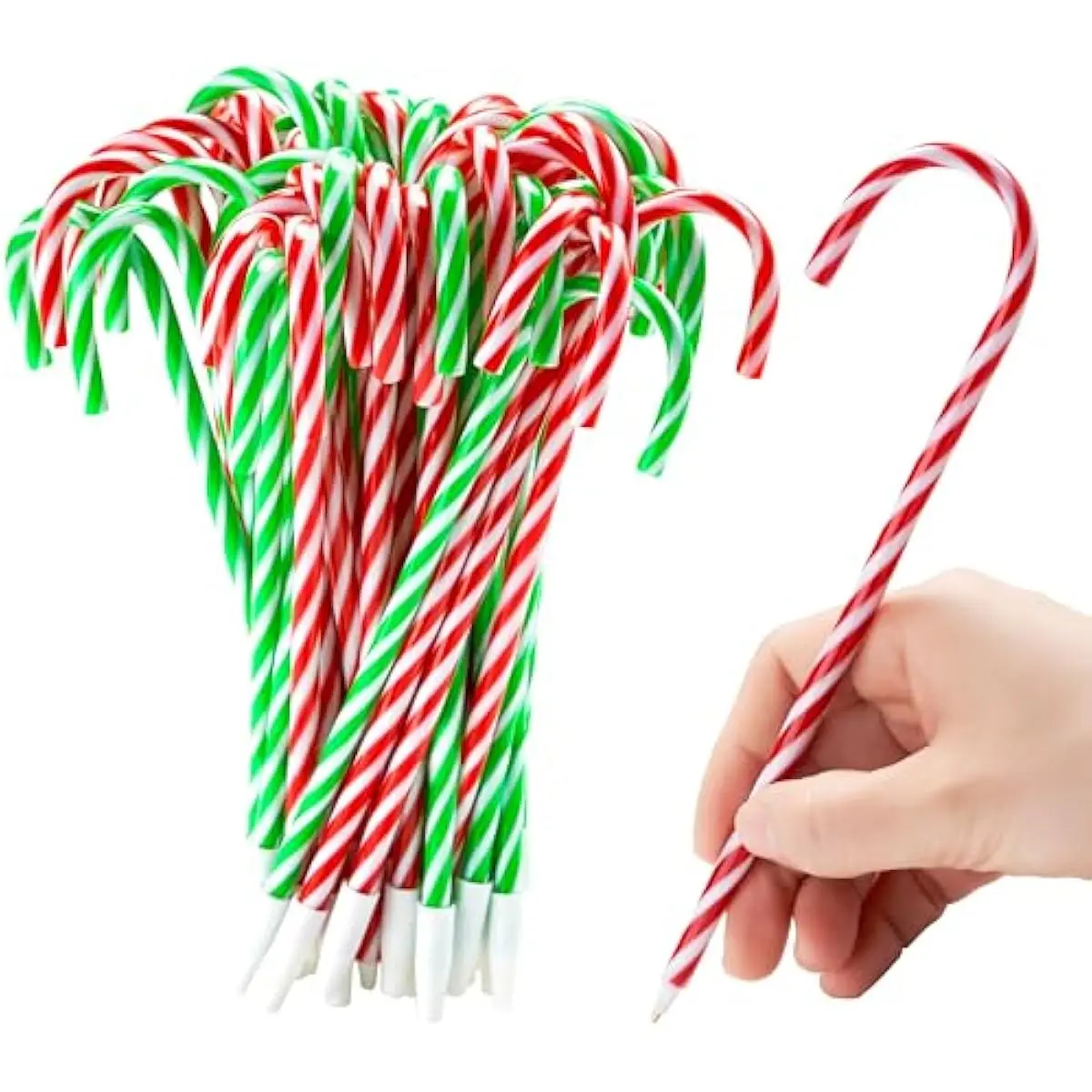 48 PCS Christmas Candy Cane Pens Bulk For Kids, Fancy Ballpoint Pen for Xmas Party Favors, Christmas Stocking Stuffers For Students Classroom Exchange Gifts, Carnival Prize Goodie Bag Fillers