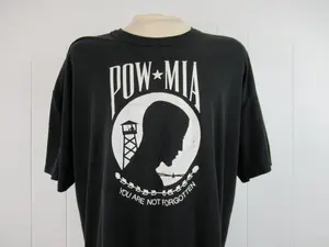Vintage t shirt, POW MIA t shirt, 1980s t shirt, Not Forgotten, veteran t shirt, military t shirt, vintage clothing