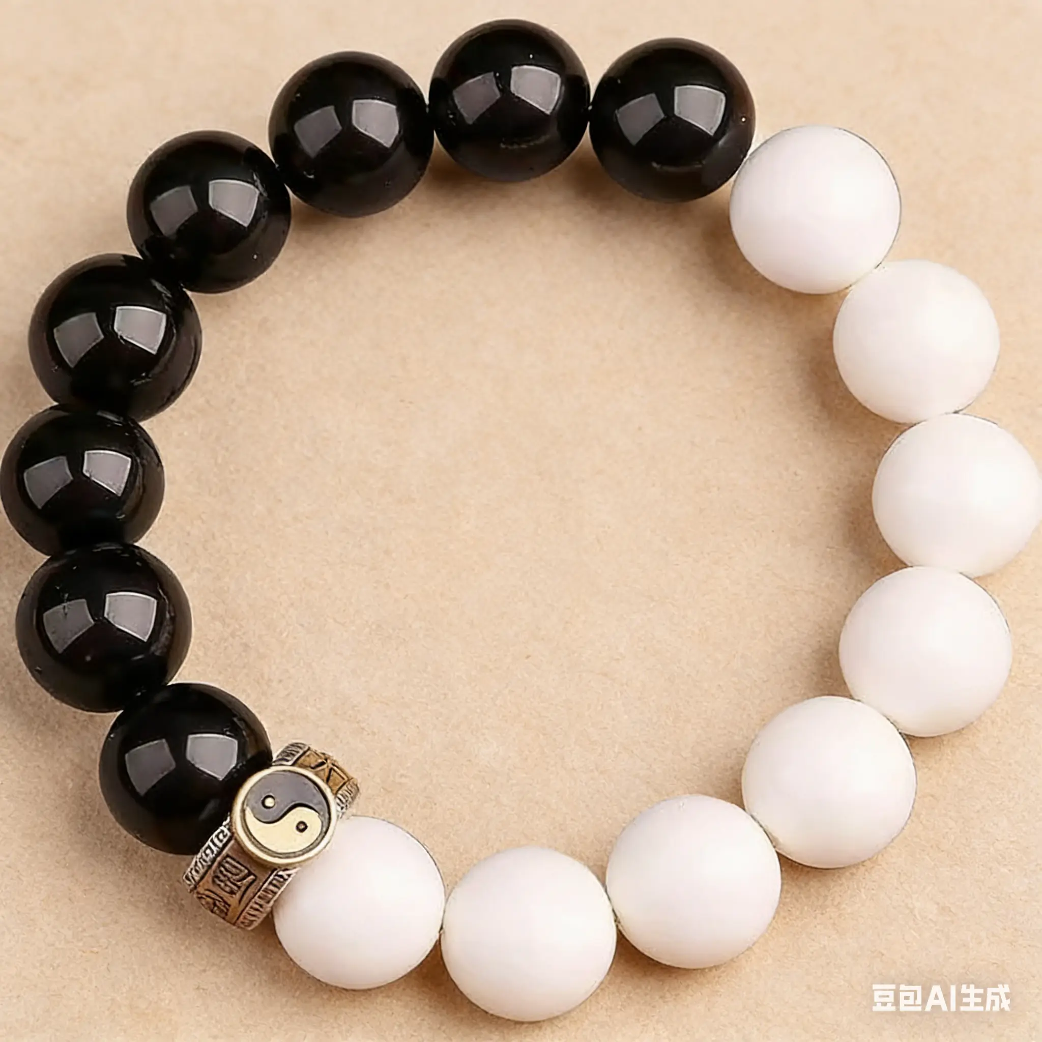 Black & White Tai Chi Healing Bracelet | Balance Yin Yang, Fix Relationship Bonds