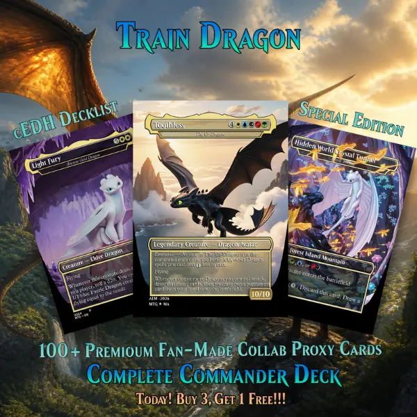 How To Train Your Dragon Custom MTG Commander Deck - 116-Card Dedicated Magic: The Gathering Card Game Deck for Toys & Hobbies Enthusiasts
