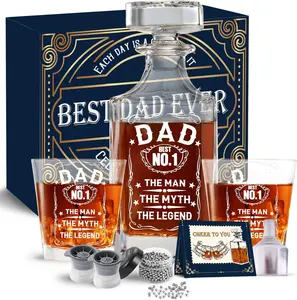 Dad Birthday Gift Whiskey, Recipe, Stones, Coaster, Stone Holder, Clamp Classic Glass