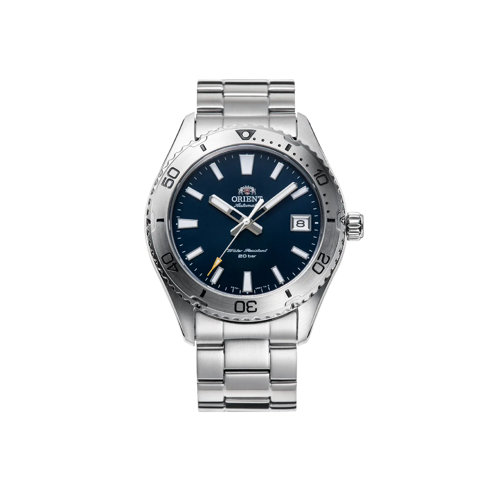 Orient Men's Diver-Style Automatic Mechanical Watch - Stainless Steel, Blue Luminous Dial, Sapphire Crystal, 200m Water Resistance, Model RA-AC0Q02L30B, Automatic Watches, Luminescent