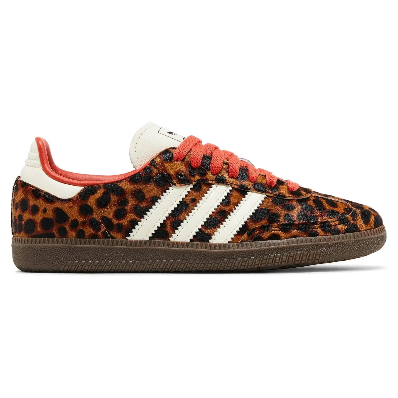 Adidas Samba OG Preloved Red Leopard Women's Sneaker JI2734 Fashion Animal Print Athletic Walking Trainer Shoe Closed Toe Unisex Everyday Wear Sports Shoe, Leopard Print Sneakers, Casual Sneakers