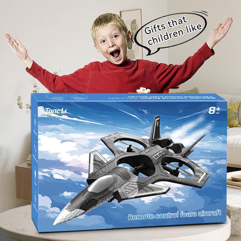 Children's remote control airplanes fixed-wing gliders aerial photography airplanes foam remote control airplanes crash-resistant foam airplanes simple drones suitable for children aged 8-12 Christmas Halloween Thanksgiving gift TongLi