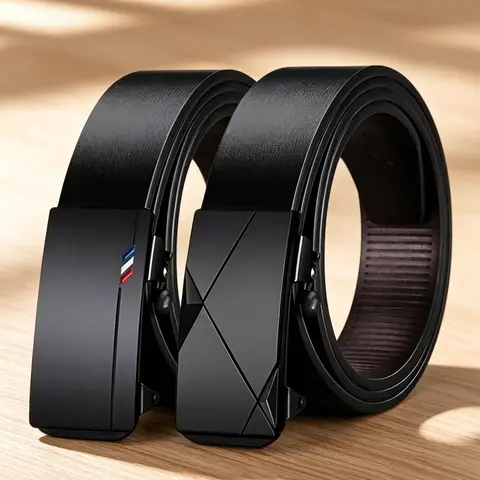 Men's Elegant Automatic Buckle Belt, Belt With Buckle, Classic Style, High Practicality, Adjustable Size, Suitable for Jeans and Business Wear, Casual Business Belt