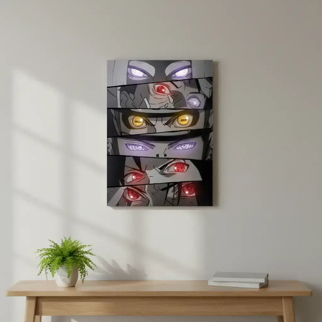 Frameless Durable Oil Painting Printed Poster - Classic Passionate Anime Eye Artwork, Versatile Display, Ideal for Japanese 2D Anime Enthusiasts, Perfect for Bedroom & Living Room Indoor Decor