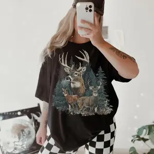 Comfort Colors Vintage Deer Tee Retro 90s Western Graphic Tee Cute Country Oversized Hunting Season Tshirt Country Girl Trendy Nature Tee