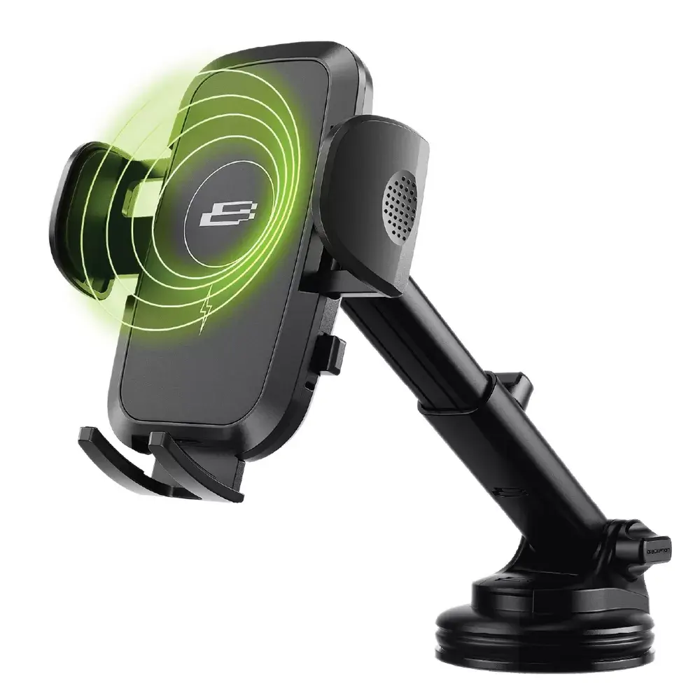 Bracketron PwrUp TripGrip Secure Smartphone Mount - Black Suction Cup Windshield Mount for Window/Dash, Car Accessories with Wireless Charger