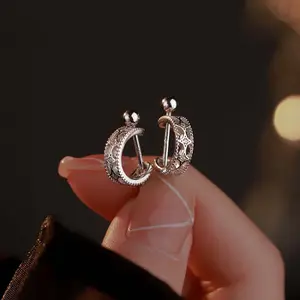 Hollow star screw buckle earrings combination earrings for men and women couple jewelry gifts