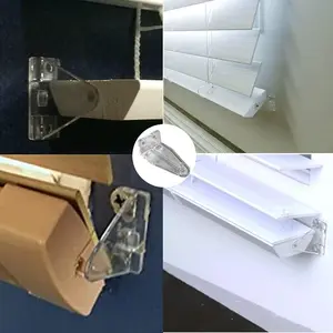 4pcs Hold Down Brackets with Screws Clear Color Bottom Rail Hold Clips for 1.5inch High Profile Blinds