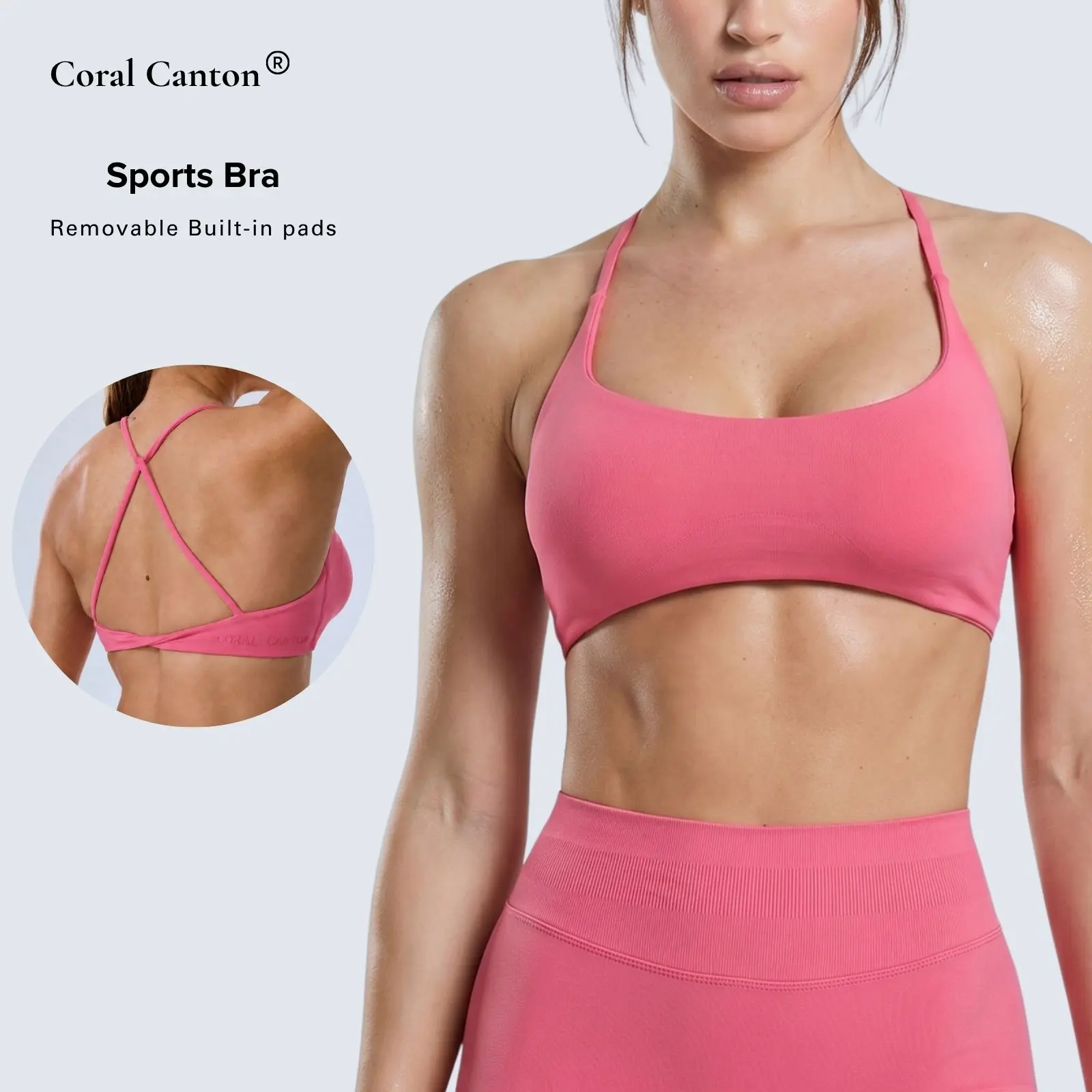Coral Canton Sports Bra
