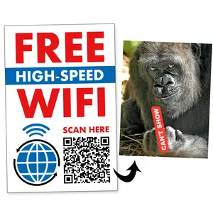Wifi Gorilla Finger QR Code Prank Stickers - 15 QTY