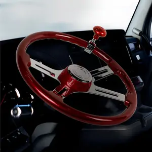 18" Candy Red Steering Wheel, Hub, Horn Kit Frieghtliner 1989-2006