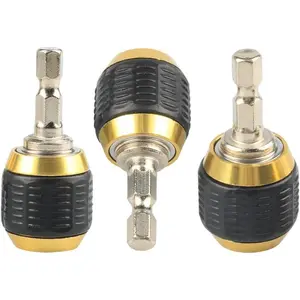 3 count Self-Locking Drill Bit Holder - 50mm, 1/4 Inch Hex Shank Extension Rod  Holder Set Quick Release Chuck Adapter Connector Socket  Driver Bit Power Drill Tool