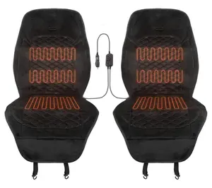 Stalwart Universal 12V Heated Seat Covers for Cars - Set of 2