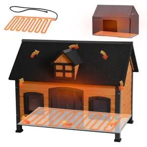 Aivituvin-AIR90-IN-HP Heated Outdoor Insulated Dog House| Heating Pad Inside | Dog Furniture